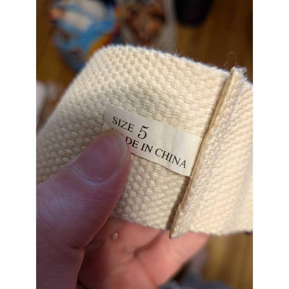 Cream Canvas Belt with Silver Buckle And Double Notch Rivets - Picture 5 of 5